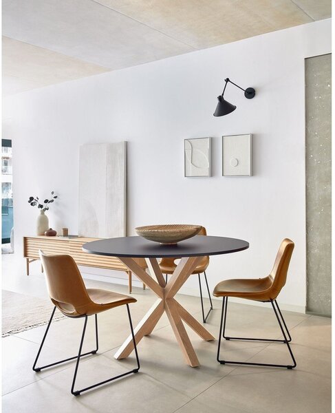 Okrúhly jedálenský stôl so sklenenou doskou ø 120 cm Argo – Kave Home