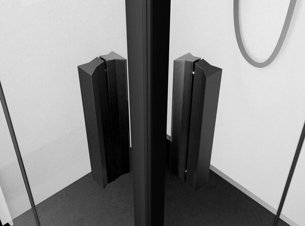 Polysan Polysan, ZOOM BLACK štvorcová sprchová zástena 700x700mm, rohový vstup, ZL4715BL-02