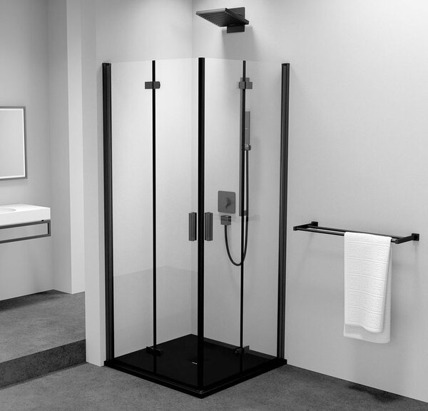 Polysan Polysan, ZOOM BLACK štvorcová sprchová zástena 700x700mm, rohový vstup, ZL4715BL-02