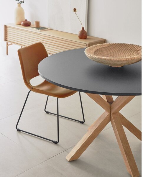 Okrúhly jedálenský stôl so sklenenou doskou ø 120 cm Argo – Kave Home