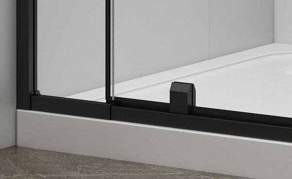 Polysan Polysan, EASY BLACK otočné sprchové dvere 760-900mm, sklo Brick, EL1638B
