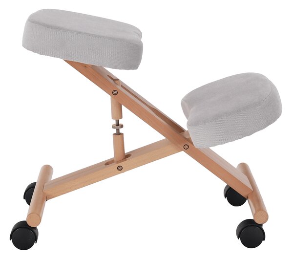 KONDELA Ergonomická kľakačka, sivohnedá Taupe/buk, FLONET