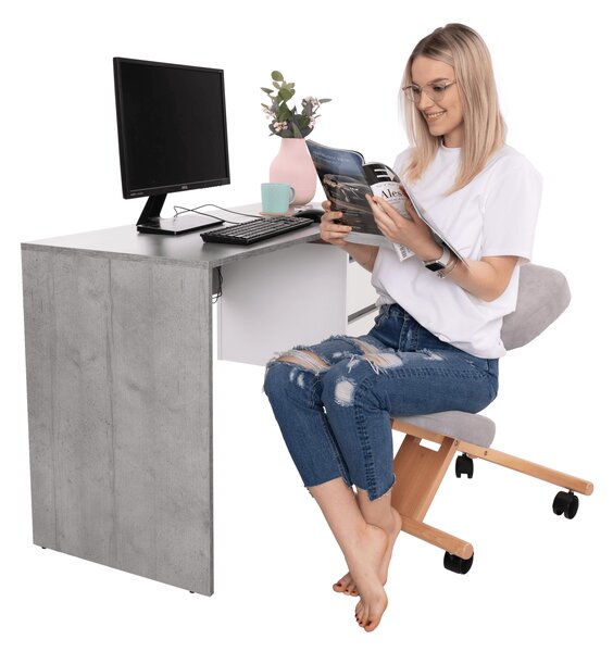 KONDELA Ergonomická kľakačka, sivohnedá Taupe/buk, FLONET