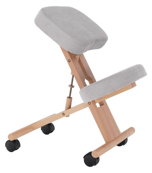KONDELA Ergonomická kľakačka, sivohnedá Taupe/buk, FLONET