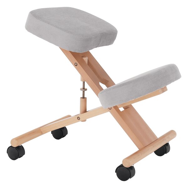 KONDELA Ergonomická kľakačka, sivohnedá Taupe/buk, FLONET