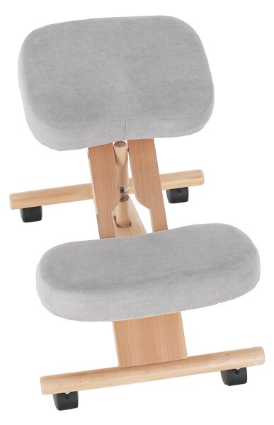 KONDELA Ergonomická kľakačka, sivohnedá Taupe/buk, FLONET