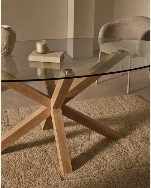 Jedálenský stôl so sklenenou doskou 100x200 cm Argo – Kave Home