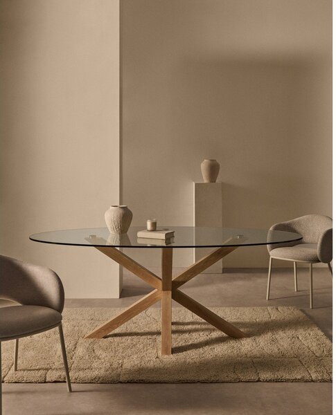 Jedálenský stôl so sklenenou doskou 100x200 cm Argo – Kave Home