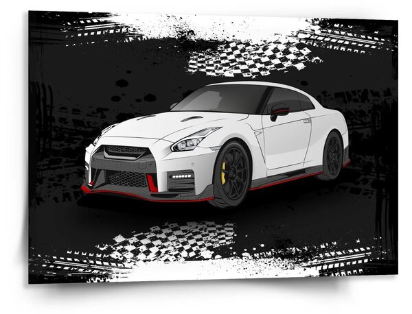 Sablio Obraz Nissan GTR 35 Čierny - 150x110 cm