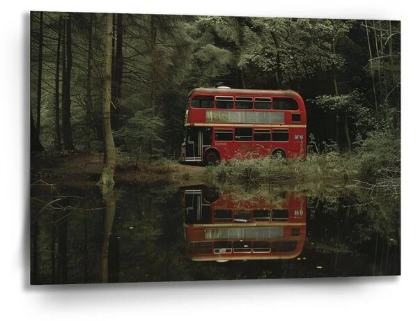 Sablio Obraz Červený poschodový autobus - 90x60 cm
