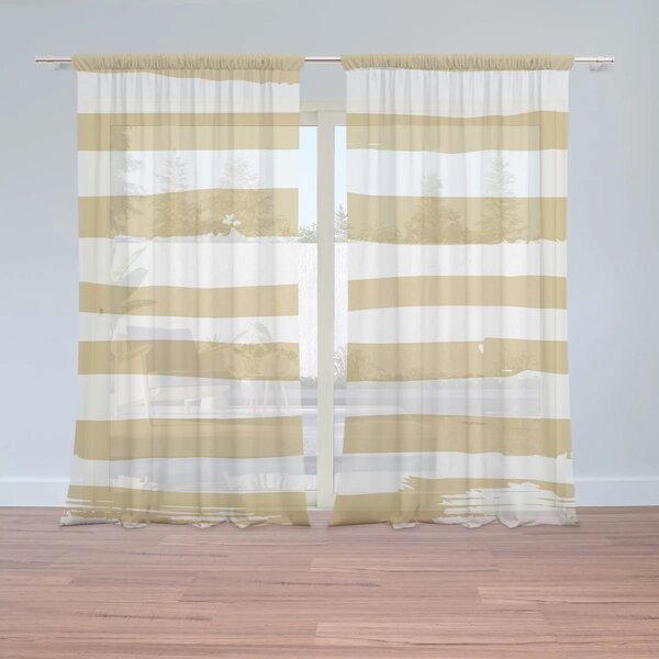 Sablio Záclony Zlaté pruhy: 2ks 150x250cm