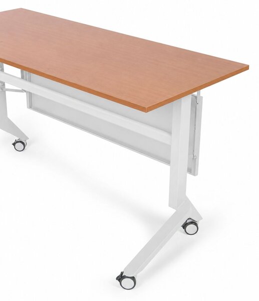 Mobilný stôl PRIMO MOVE, 140x60 cm, biela podnož, breza