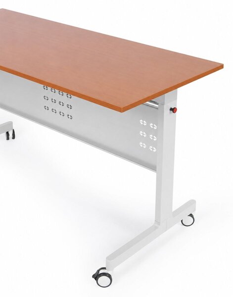 Mobilný stôl PRIMO MOBI, 140x60 cm, biela podnož, buk