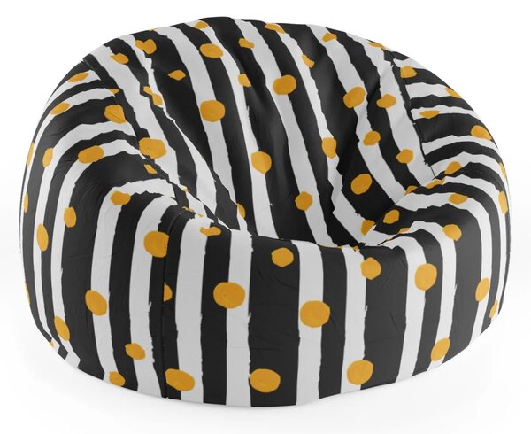 Sablio Sedací vak Cocoon Pruhy a bodky - 75 x 45 x 35 cm