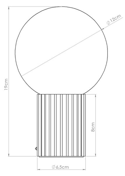 Krémová stolová lampa so skleneným tienidlom (výška 19 cm) Orbital – Sollux