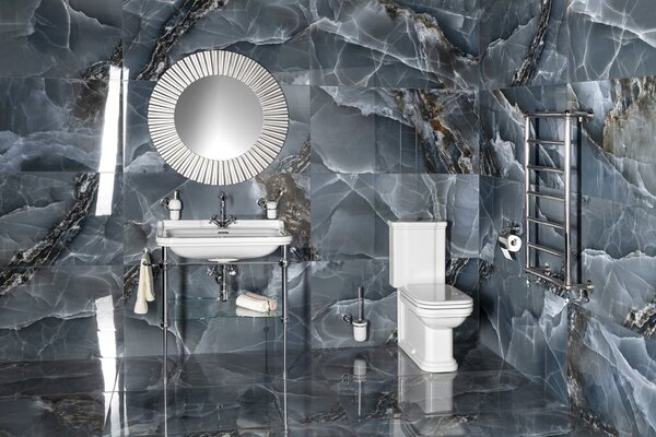 Kerasan Kerasan, WALDORF WC kombi, spodný/zadný odpad, biela-chrom, WCSET04-WALDORF
