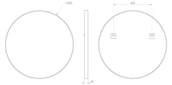 Sapho Sapho, NOTION guľaté zrkadlo v ráme, ø 80cm, zlatá matná, NT800G