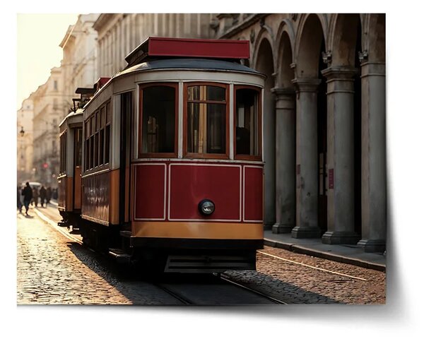 Sablio Plagát Historická červená električka - 60x40 cm