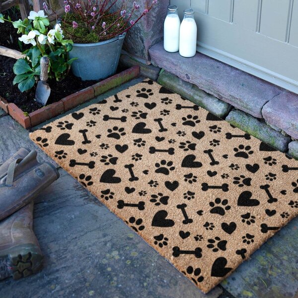 Rohožka z kokosového vlákna 40x60 cm Paws and Bones – Artsy Doormats