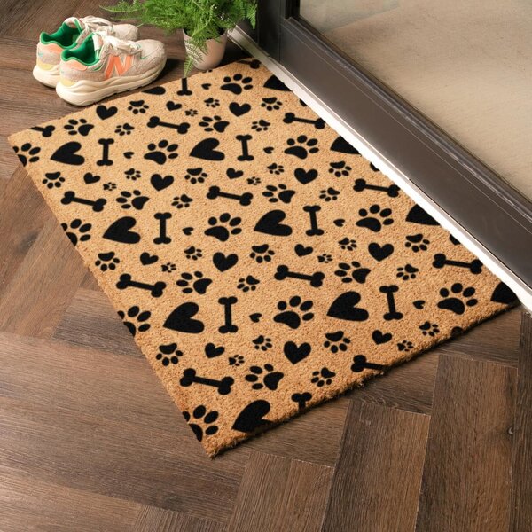 Rohožka z kokosového vlákna 40x60 cm Paws and Bones – Artsy Doormats