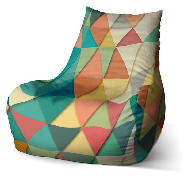 Sablio Sedací vak Bean Trojuholníky - 60 x 70 x 70 cm