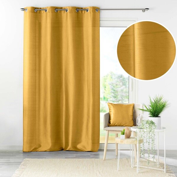 Žltý záves z mikrosaténu 140x240 cm Shana – douceur d'intérieur