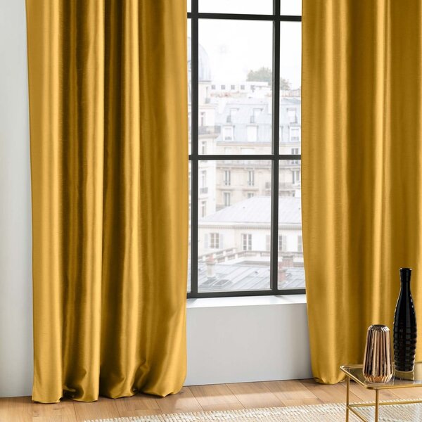 Žltý záves z mikrosaténu 140x240 cm Shana – douceur d'intérieur