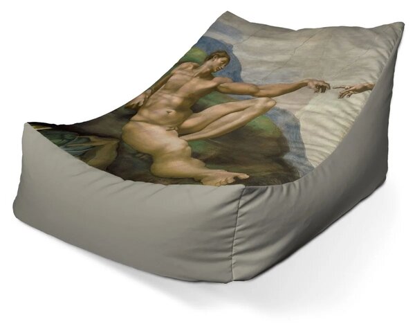 Sablio Sedací vak Lounge Stvorenie Adama - Michelangelo Buonarroti - 80 x 95 x 50 cm