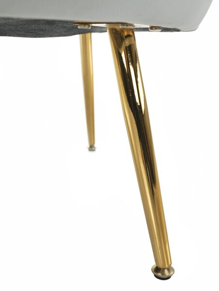 KONDELA Kreslo v štýle Art-deco, sivomodrá Velvet látka/gold chróm-zlatý, NOBLIN