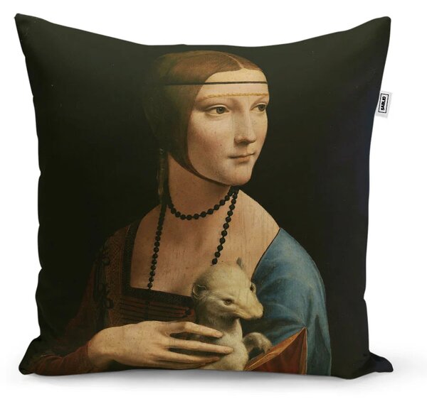 Sablio Vankúš Dáma s hranostajom - Leonardo da Vinci - 40x40 cm