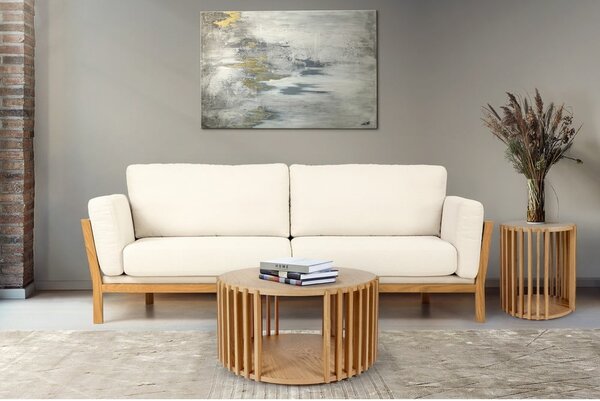 Odkladací stolík z dubového dreva Woodman Drum, ø 53 cm