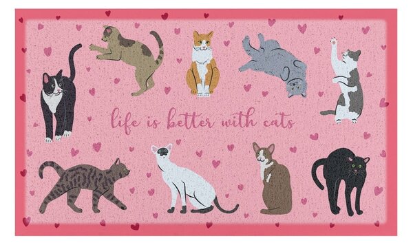 Rohožka 40x70 cm Life Is Better With Cats – Artsy Doormats