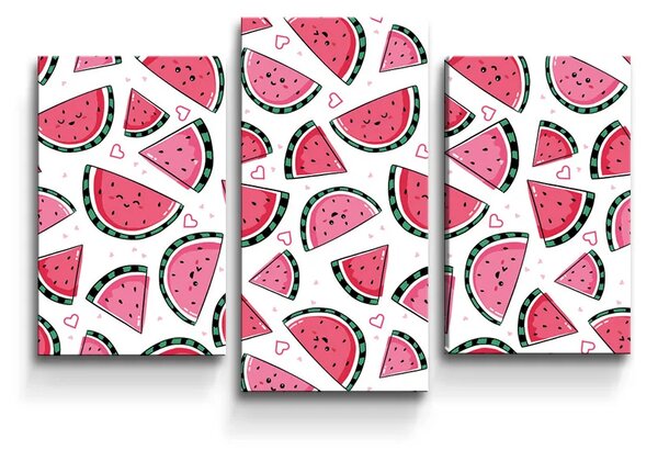Sablio Obraz - 3-dílný Vodný melón - 75x50 cm