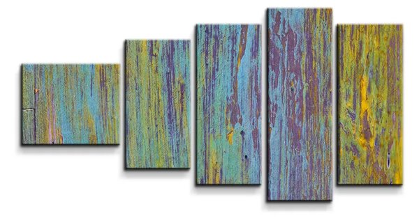 Sablio Obraz - 5-dílný Drevená abstrakcia - 100x60 cm