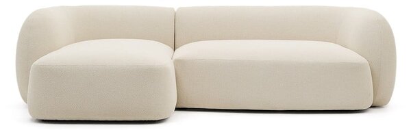 Krémová ženilková rohová pohovka (ľavý roh/s leňoškou) Martina – Kave Home