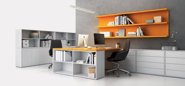 Samostatná pracovná doska BLOCK, 1800 x 800 x 25 mm, oranžová