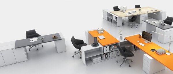 Samostatná pracovná doska BLOCK, 1800 x 800 x 25 mm, oranžová