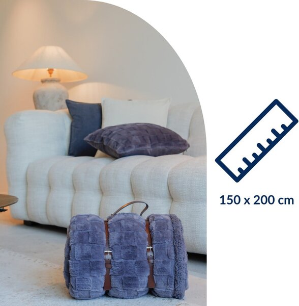 Béžová deka z mikroplyšu 150x200 cm Rava – Tiseco Home Studio