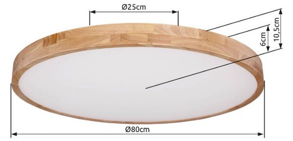 Rainer LED stropné svietidlo, Ø 80 cm, drevený efekt, kov,, Tmavé drevo, Obývacia izba / jedáleň, kov, Závesné svietidlo