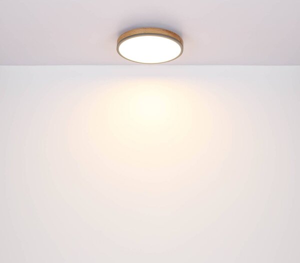 Globo LED stropné svietidlo Doro, Ø 60 cm, tmavý grafit/drevo, drevo,, Tmavé drevo, Obývacia izba / jedáleň, Drevo, Moderný, Závesné svietidlo