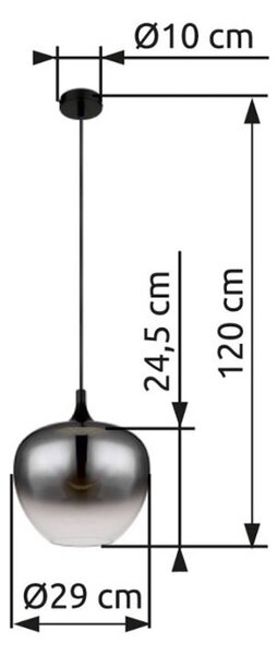 Závesná lampa Maxy, Ø 29 cm, dymovo sivá, sklo, Hliník / sivá / zinok, Obývacia izba / jedáleň, Sklo, Závesné svietidlo