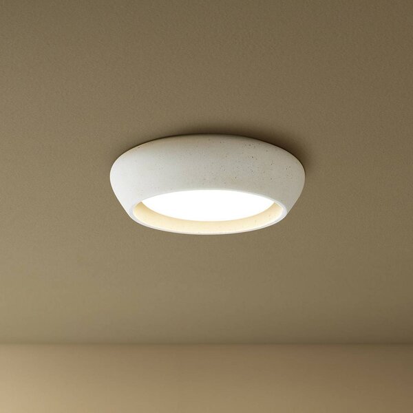 Stropné svietidlo Beacon Fjord, svetlosivé, sadra, Ø 28 cm, GX53, Hliník / sivá / zinok, Obývacia izba / jedáleň, Sadra / hlina, Závesné svietidlo