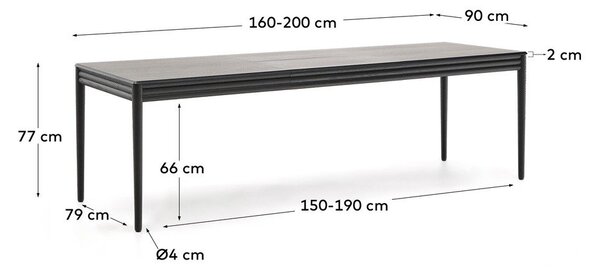 Rozkladací jedálenský stôl s prídavnou doskou v dekore duba 90x160 cm Lenon – Kave Home