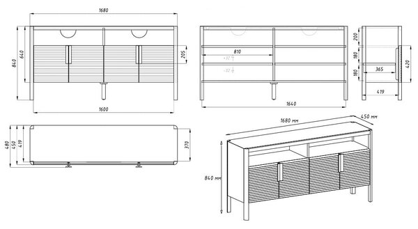 TV komoda Barcelona 4D