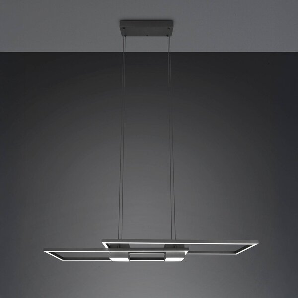 Závesné svietidlo Albany LED, čierne, 100 x 28 cm, hliník stmievateľné, Čierna, Obývacia izba / jedáleň, Hliník, Moderný, Závesné svietidlo