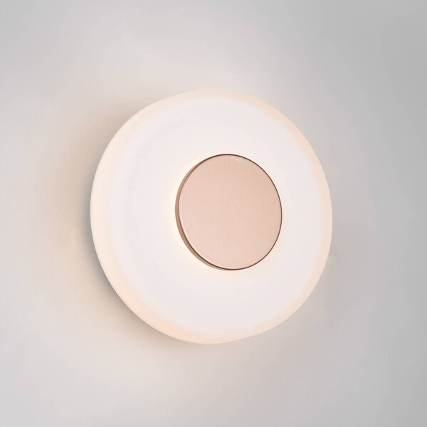 Trio Lighting LED nástenné svietidlo Celeste, hnedá/biela, Ø 22 cm, sklo stmievateľné, Biela / opálová, Obývacia izba / jedáleň, Sklo, Moderný, Nástenné svietidlo