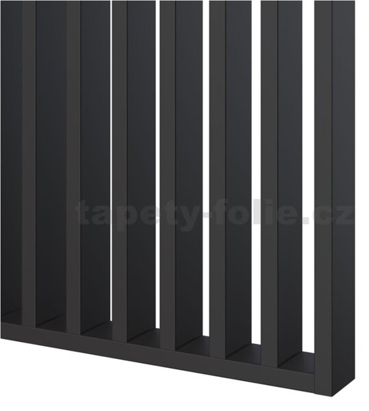 Predeľovacie panely, čierny mat 3D lamely, rozmer 2750 x 580 x 65 mm, IMPOL TRADE