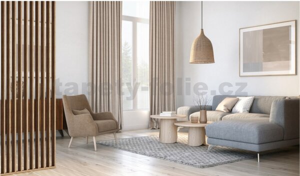 Predeľovacie panely, dub saragossa 3D lamely, rozmer 2750 x 580 x 65 mm, IMPOL TRADE