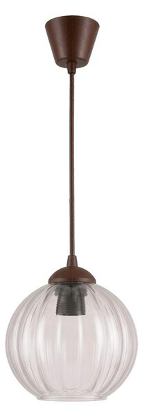 Brilagi - LED luster na lanku RETRO GLASS 1xE27/60W/230V, priemer 18 cm, hnedá/priehľadná