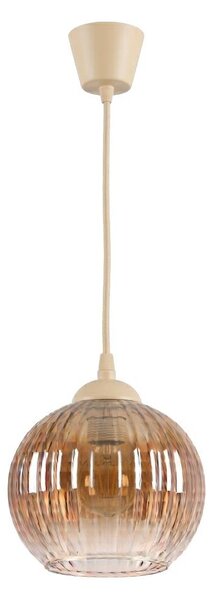 Brilagi - LED závesné svietidlo na lanku R GLASS 1xE27/60W/230V pr. 18 cm béžová/dymovo-hnedá